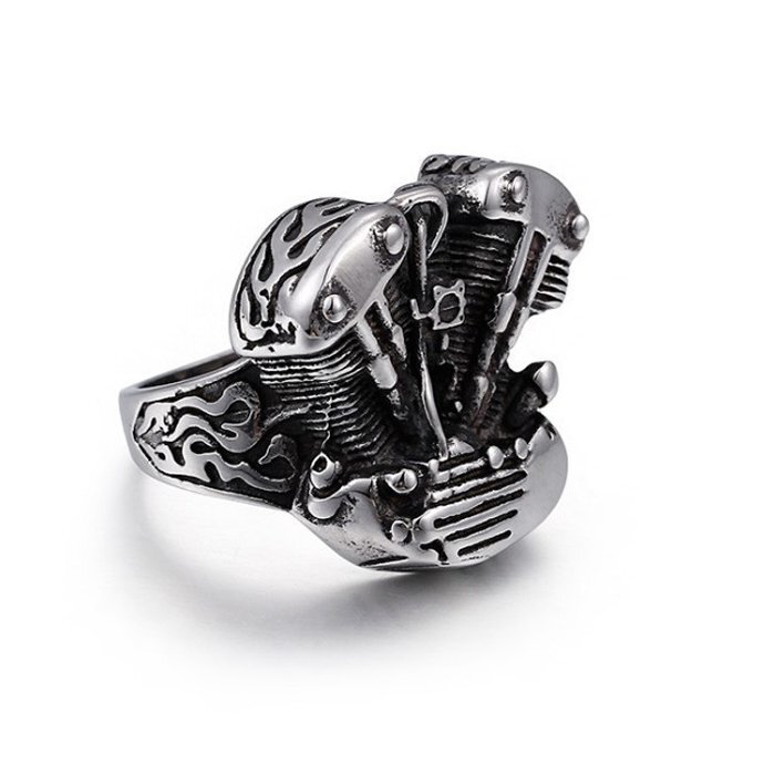 MENDEL Mens Motorcycle Biker Engine Ring Stainless Steel Size 8 9 10 11 13 14 15