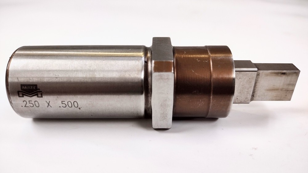 MATE .250X.500+.012" RECTANGLE PUNCH AND DIE SET 1/2"-14 THREADED