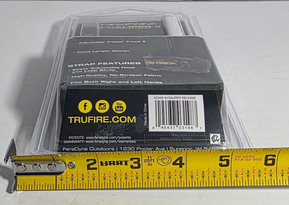 TruFire XCaliper II Archery Bow Release Adjustable Ambidextrous Wrist Strap