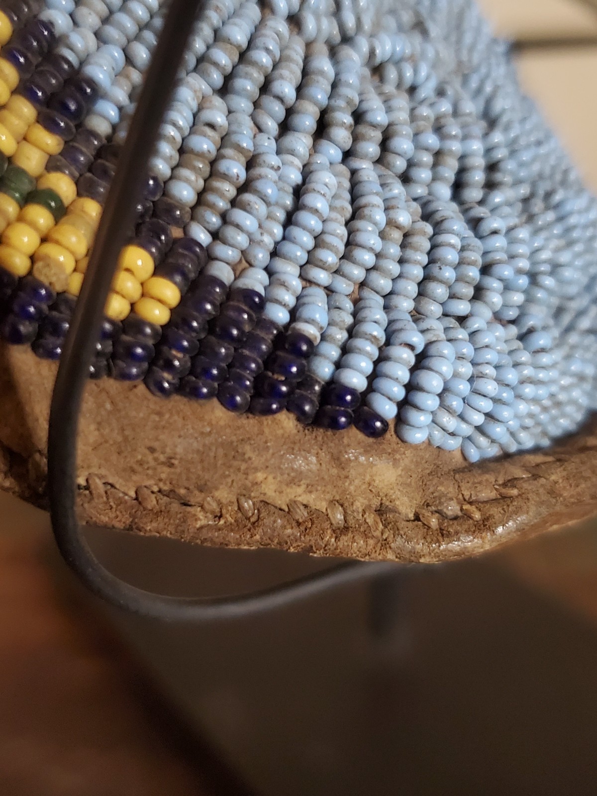 Antique OLD Native American Indian plains beaded early 1860s moccasins 19th c.