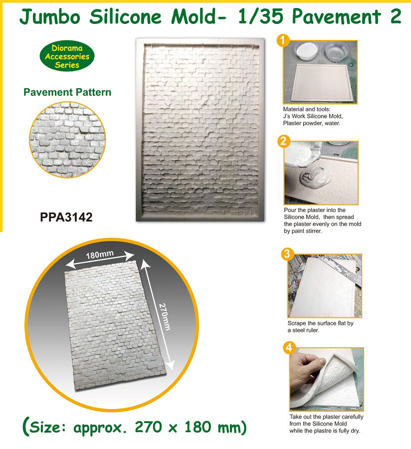 J's Work Jumbo Silicone Mold for 1/35 Pavement Ver. 2