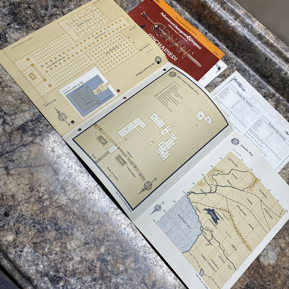 AD&D 1st Edition CB1 CB2 Conan Module Set Complete Unchained! Against Darkness!