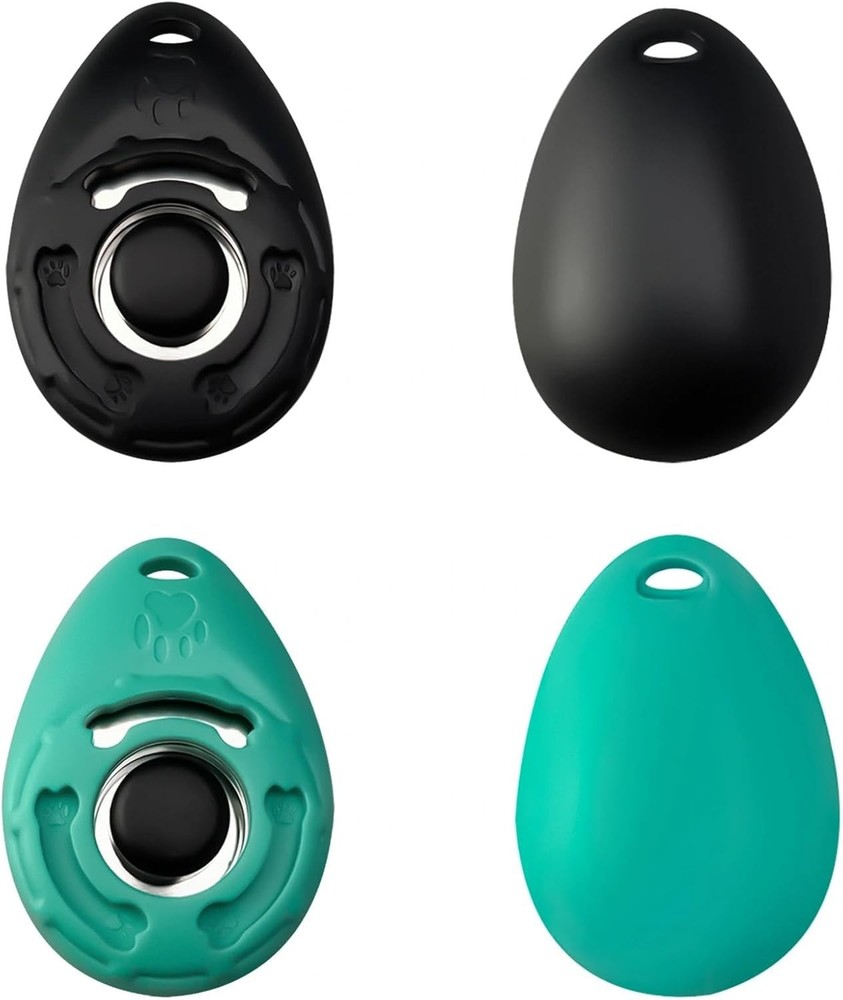ABSONE Pet Training Clicker w/ Strap 2 Pack Black Green