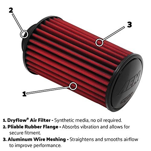 21-2049DK 3.5" Inlet x 9" Element Dryflow Air Filter