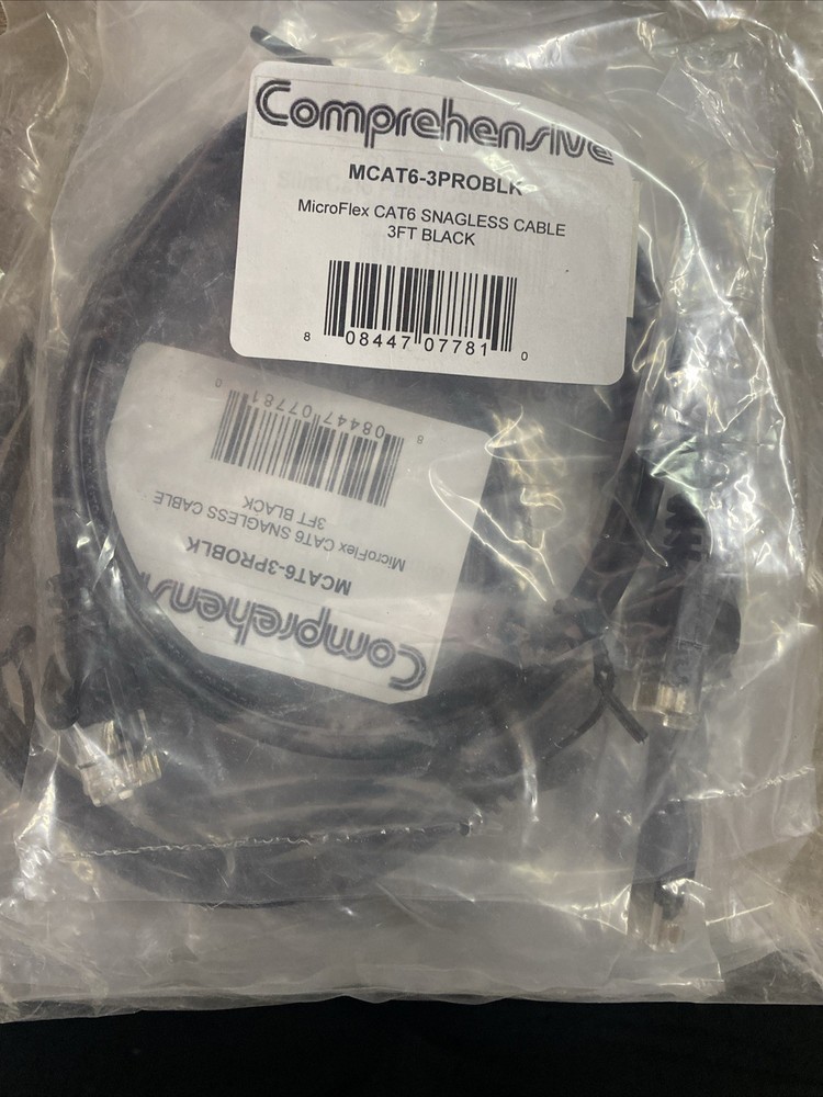 Comprehensive, MCAT6-3PROBLK 3ft Patch Cable