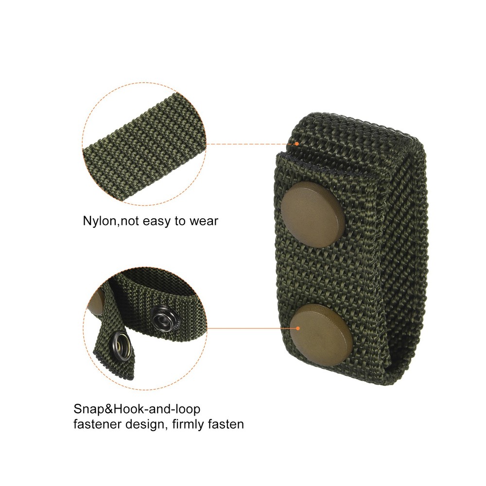 Belt Keeper, 8Pcs Nylon Webbing Loop with Double Snaps Belt, Green