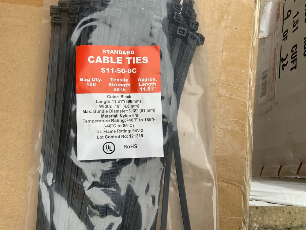 11 inch zip ties 100 Package