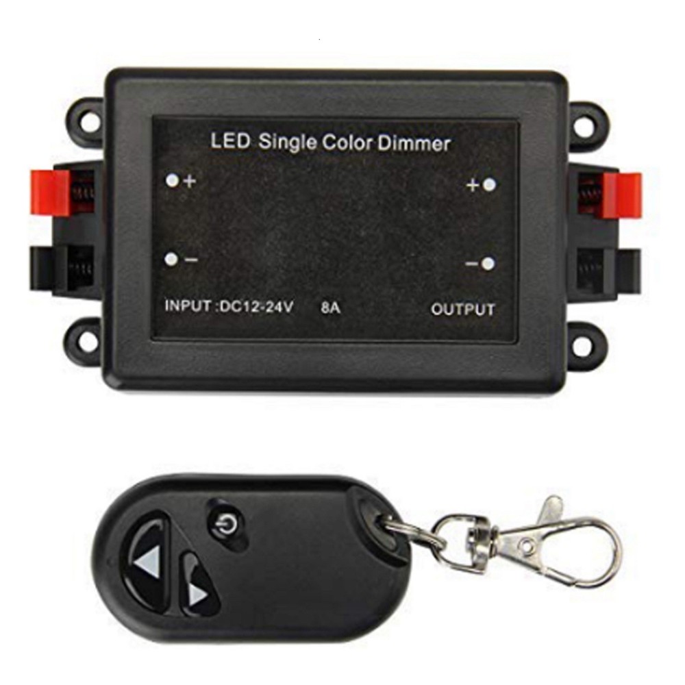 LED Light Dimmer 8A RF 433Mhz Wireless Remote Brightness Controller DC 12V~24V