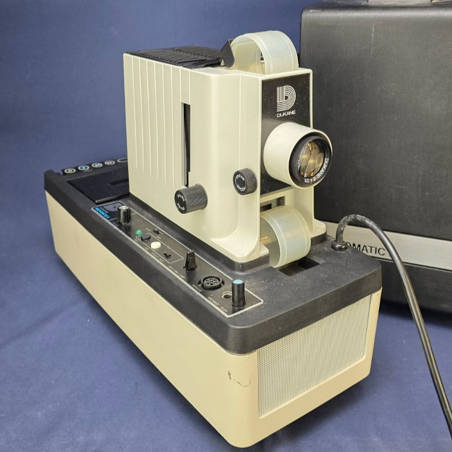 Dukane Micromatic II Slide Projector Model 28A81C Tested Working with Case