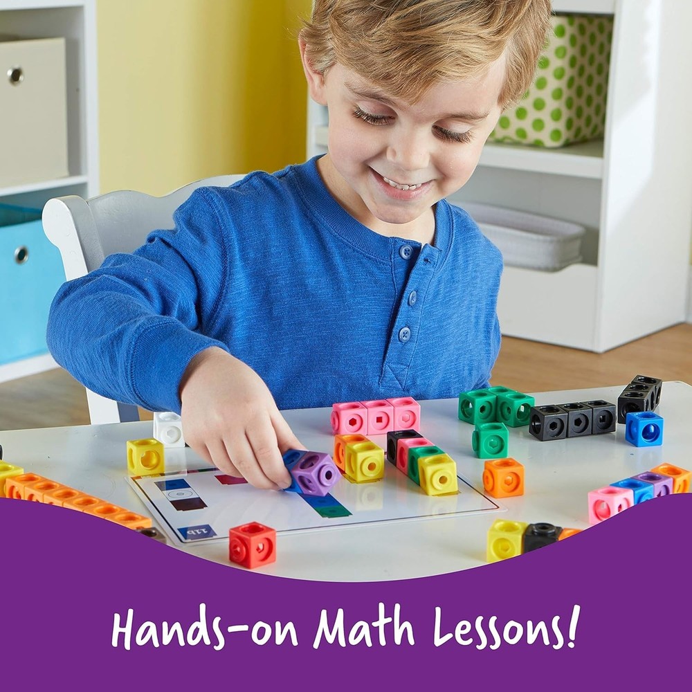 Interactive 115-Piece MathLink Cube Set for Preschool & Kindergarten Learning