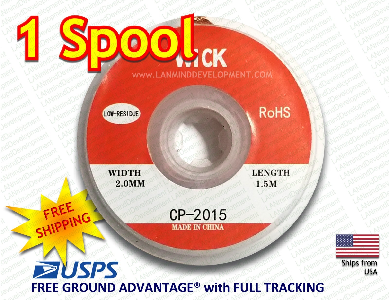 1 PC. - Durable 2.0 mm x 1.5M Copper Braid Desoldering Solder Removal Wick