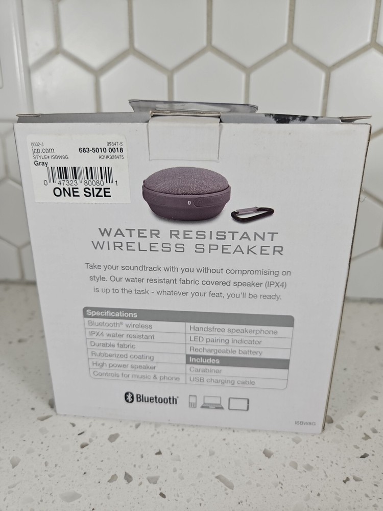 iLive Water Resistant Wireless Speaker Fabric Design ISBW8G Bluetooth