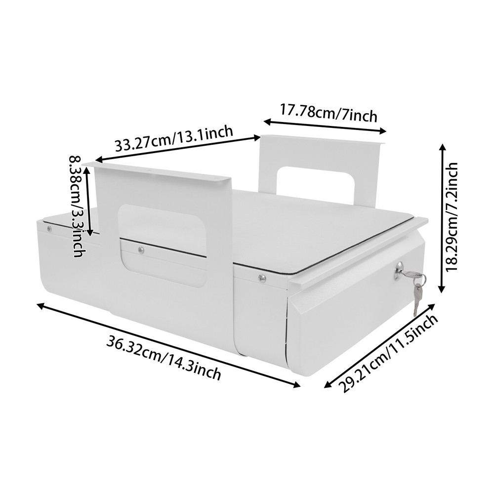 Under Desk Pull-Out Drawer, Lockable Sliding Storage Drawer, Under Desk Drawer
