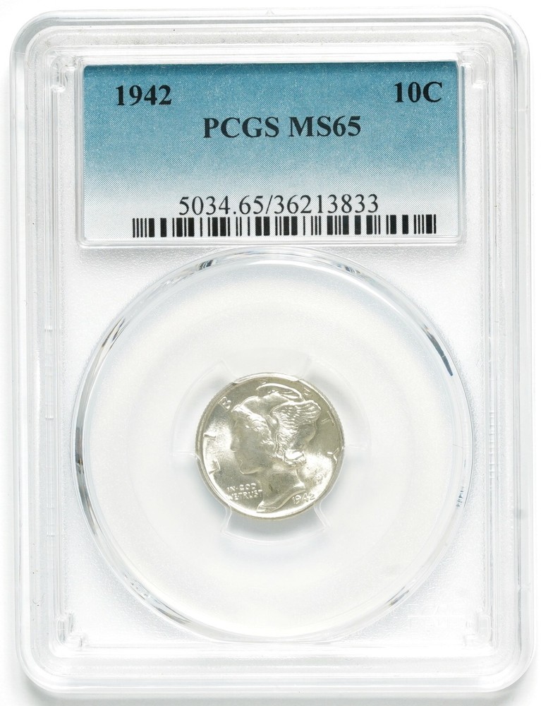 1942 (P) Mercury Dime PCGS MS-65