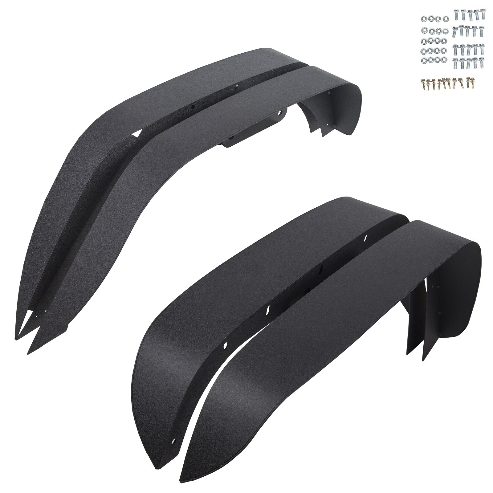For Jeep Wrangler 07-18 JK Full Set Flat Style Solid Steel Fender Flares