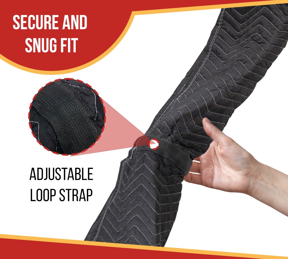 2 Pack 69"x11" Polyester Quilted Door Jamb Protector Pad w/ Hook and Loop Straps