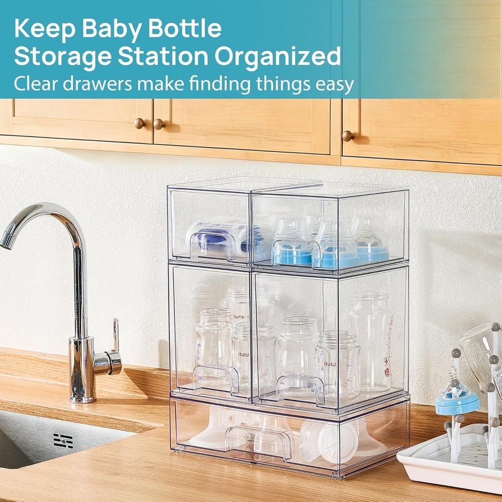 Stackable Storage Drawers with Non-Slip Design - Organize Any Space Effortlessly