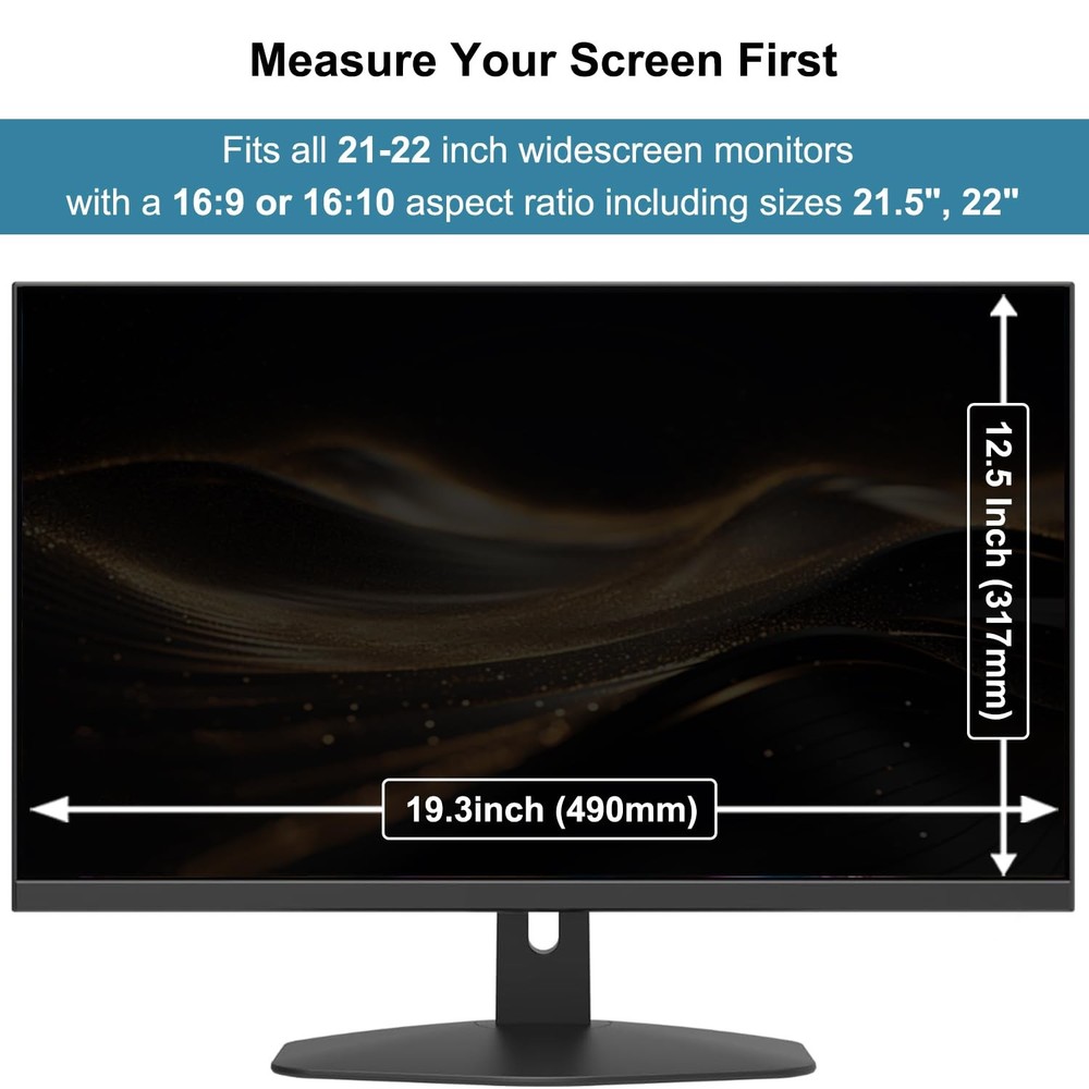 Hanging Computer Privacy Screen Protector Shield for 21.5/22 Inch Widescreen ...