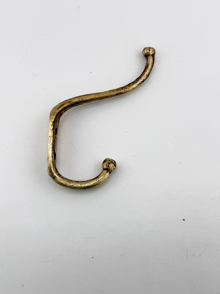 Antique Solid Brass Wall Hook Vintage Double Ball End Coat Hat Hook Rustic