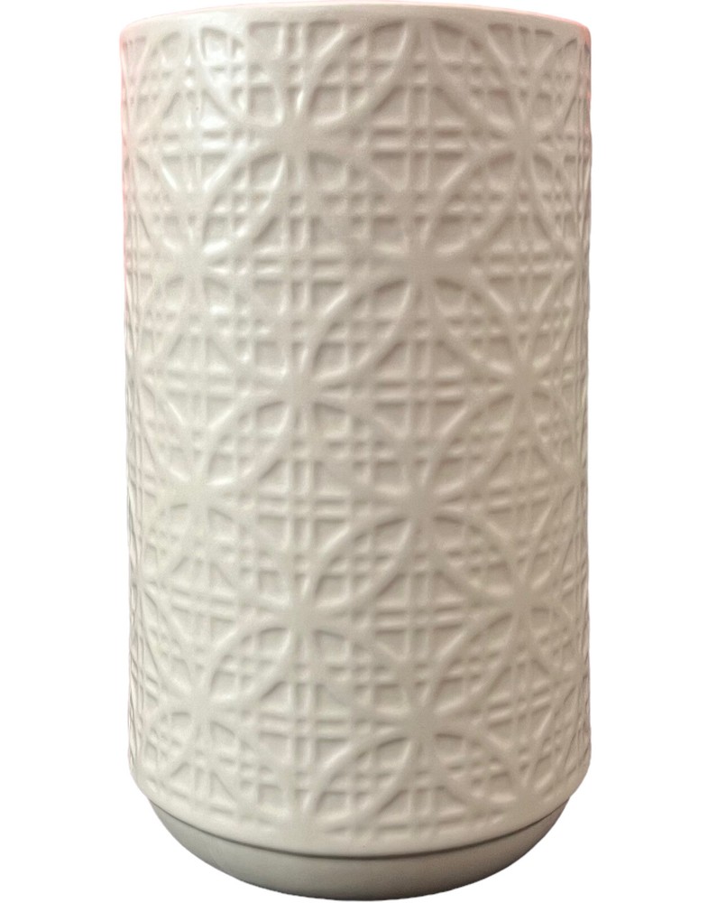 Texturized Sandish Round Gray Vase