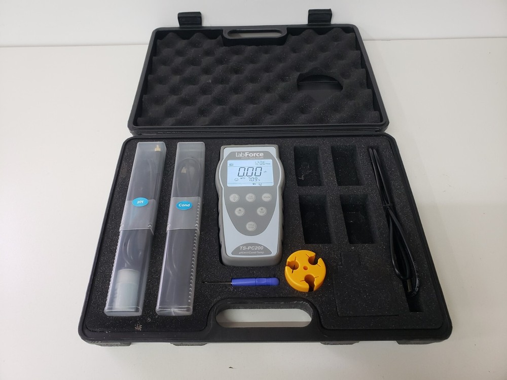 Lab Force Thomas Scientific TS-PC200 pH/mV/Cond/Temp Meter + Case