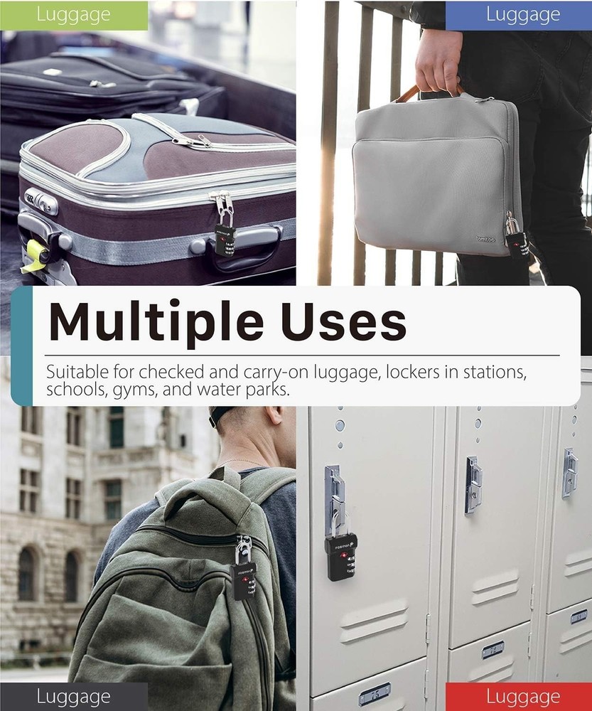 Multi-Purpose TSA Approved Lock - 3 Digit Resettable Combination Padlock