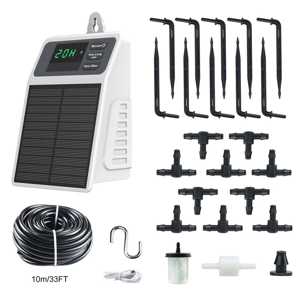 NEW Solar Automatic Plant Irrigation Timer Watering Set Irrigation System