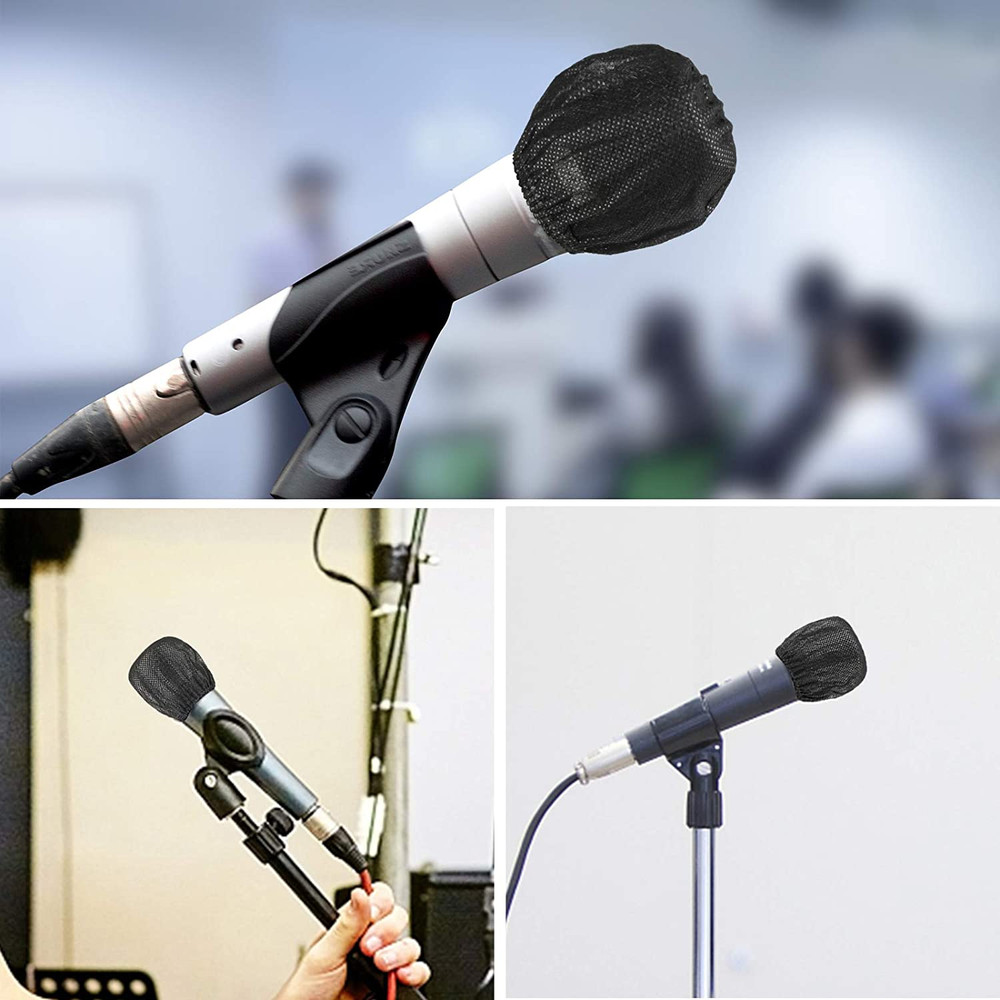 200 Pcs Disposable Microphone Cover Non-Woven Handheld Microphone Windscreen Pro