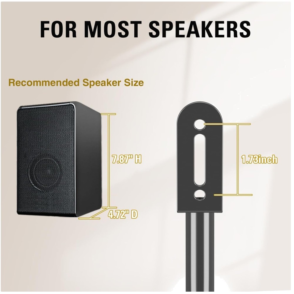 Universal Fit Speaker Stands, Max 39" Height