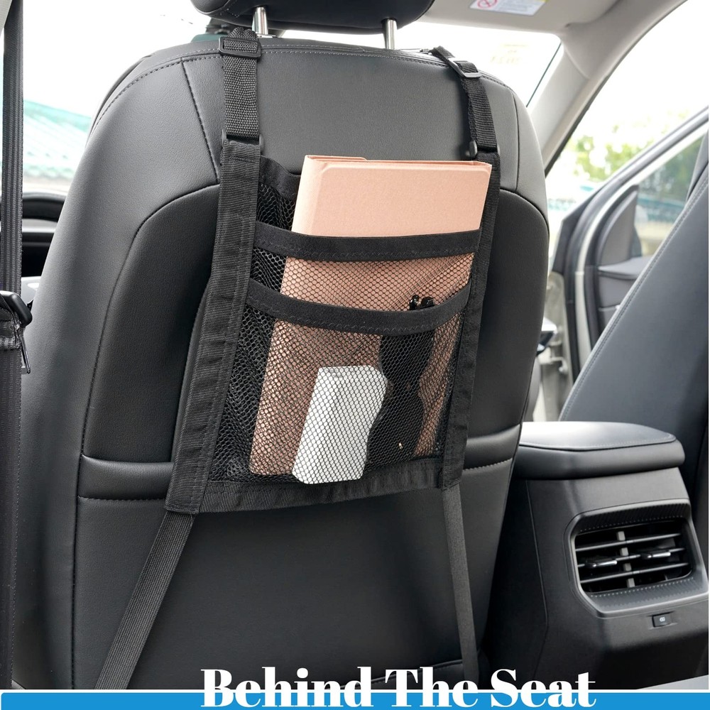 3 Layer Mesh Organizer Between Front Seat Backseat Storage Net Pet Barrier