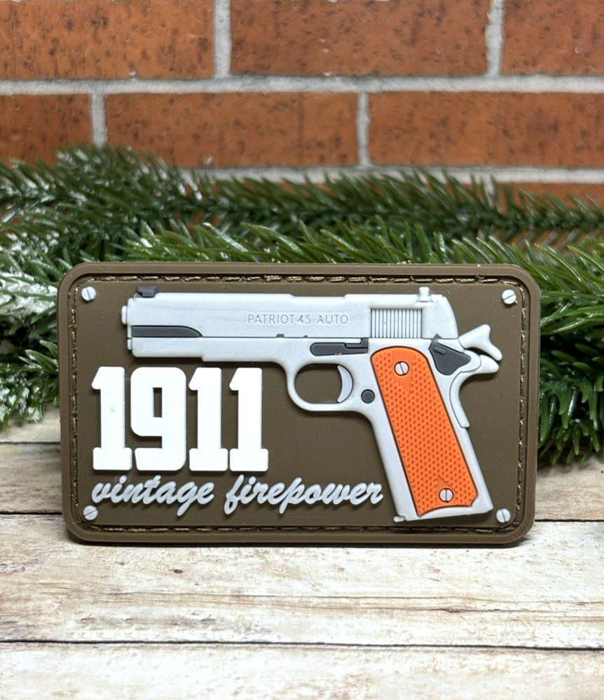 Tactical PVC Patch- Morale Patch - Vintage Firepower 1911 Gun Patch