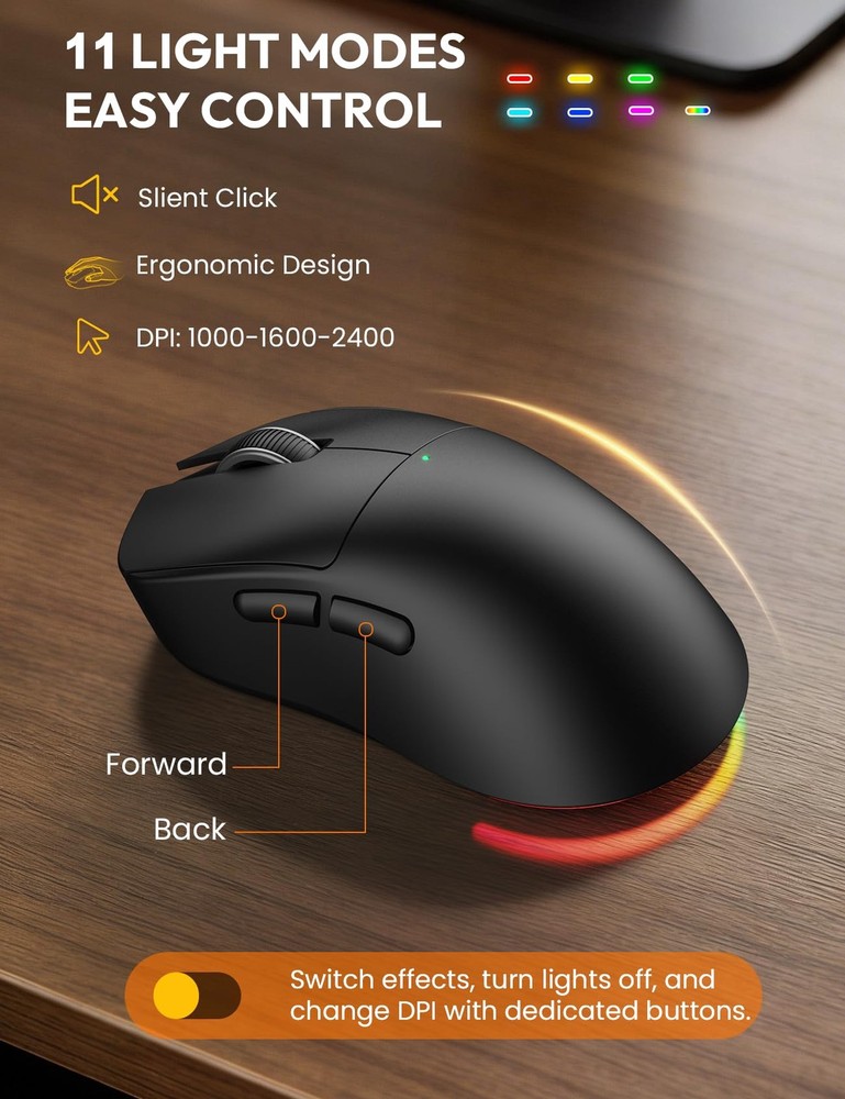 Wireless Keyboard and Mouse Combo - Backlit Typewriter Keyboard with Magnetic...