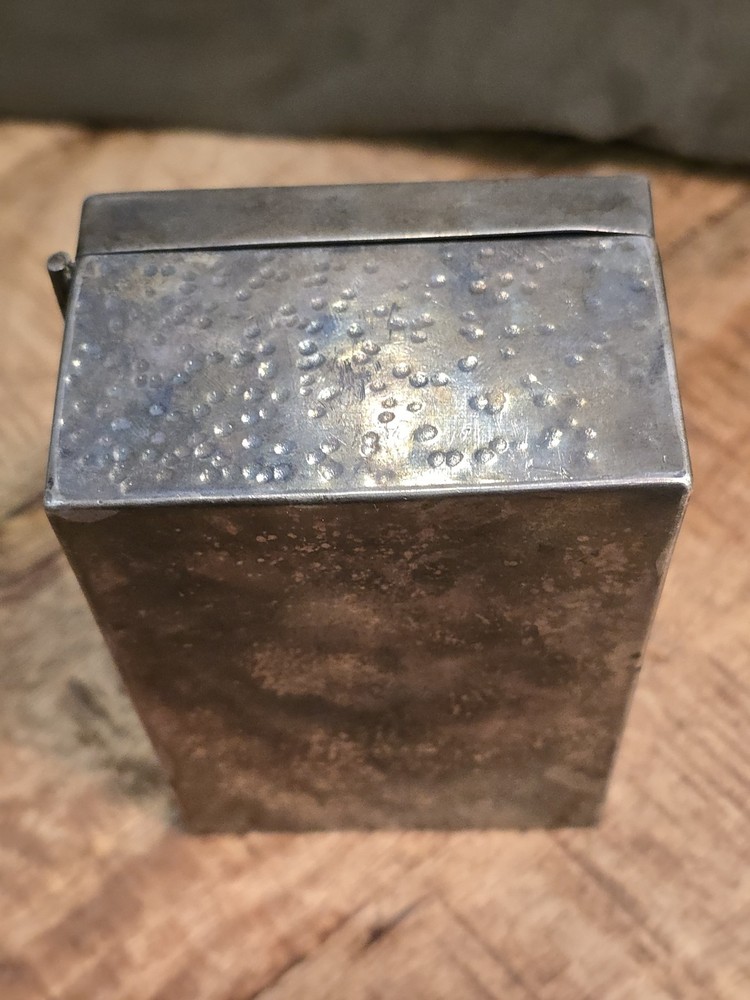440 gm Solid Silver Antique Hinged Silver Box Snuff Cigarettes 90%