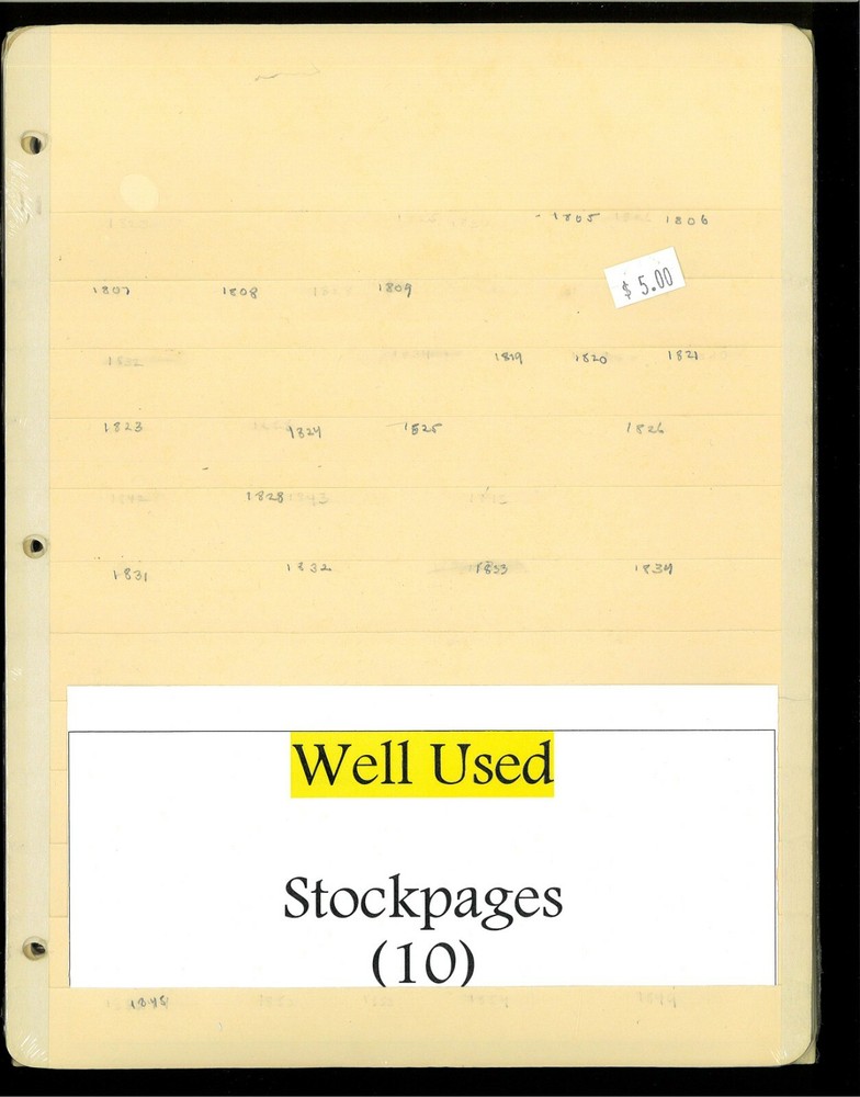 USED Pack of 10 G&K Elbe Manila 12 Row Stock-pages for Standard 3-Ring Binders