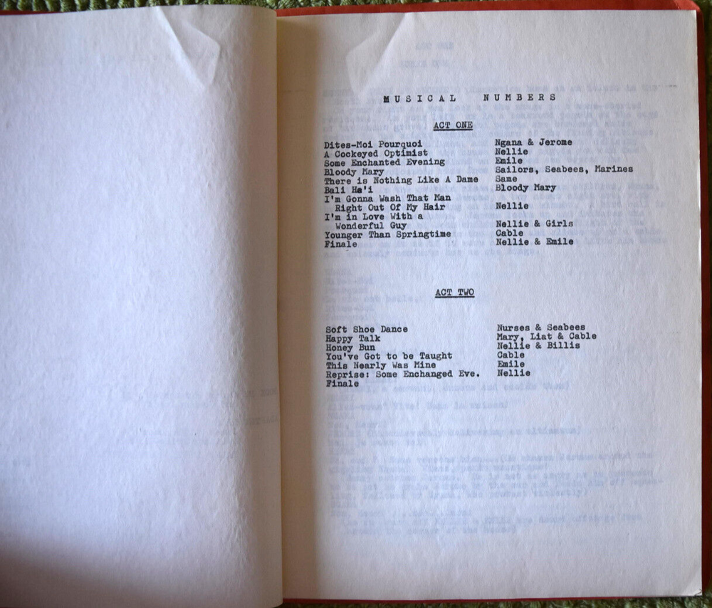 1949 " South Pacific " Musical Original Screenplay Script