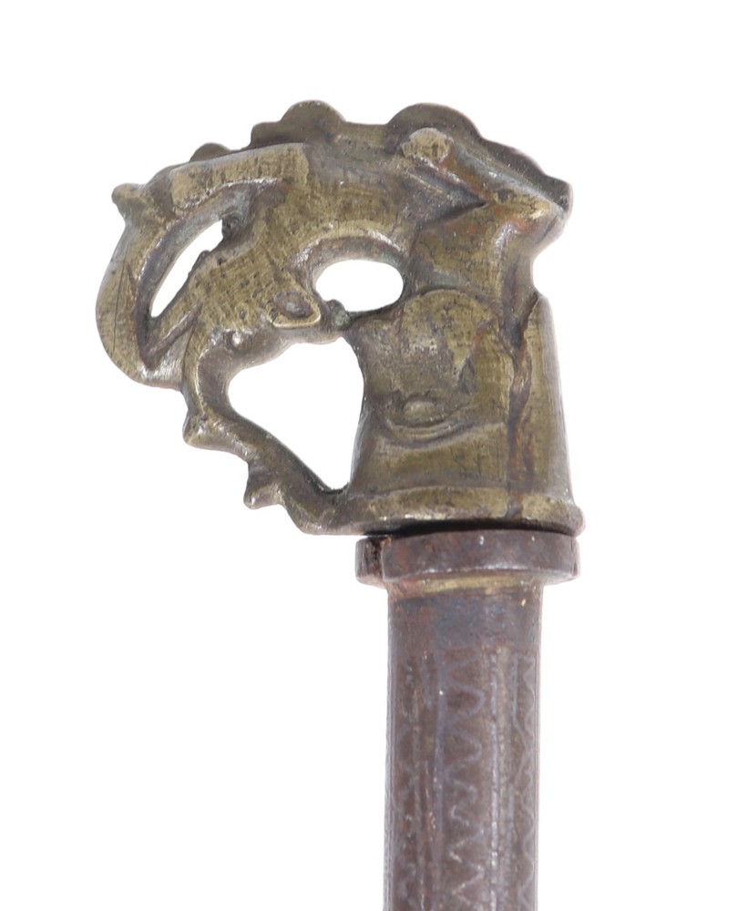 19th C. Steel Indian Elephant Goad Combination-Dagger