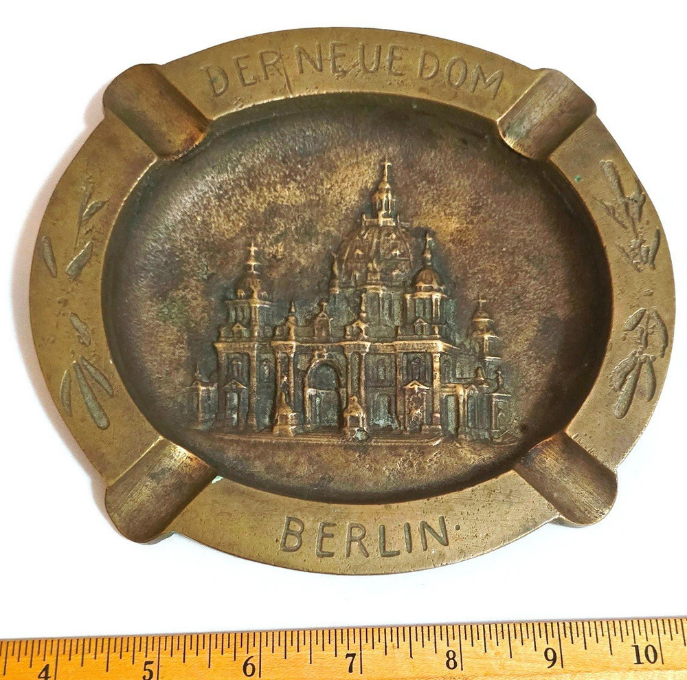 Vintage Solid Brass Ashtray "Der Neue Dom Berlin"