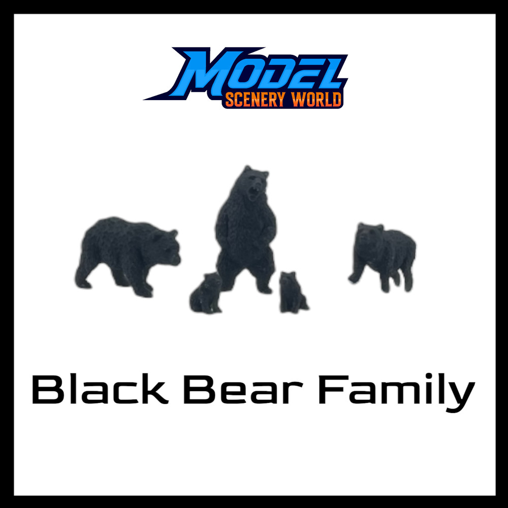 Bears with Cubs (5pk) - G Scale 1:24 - Black