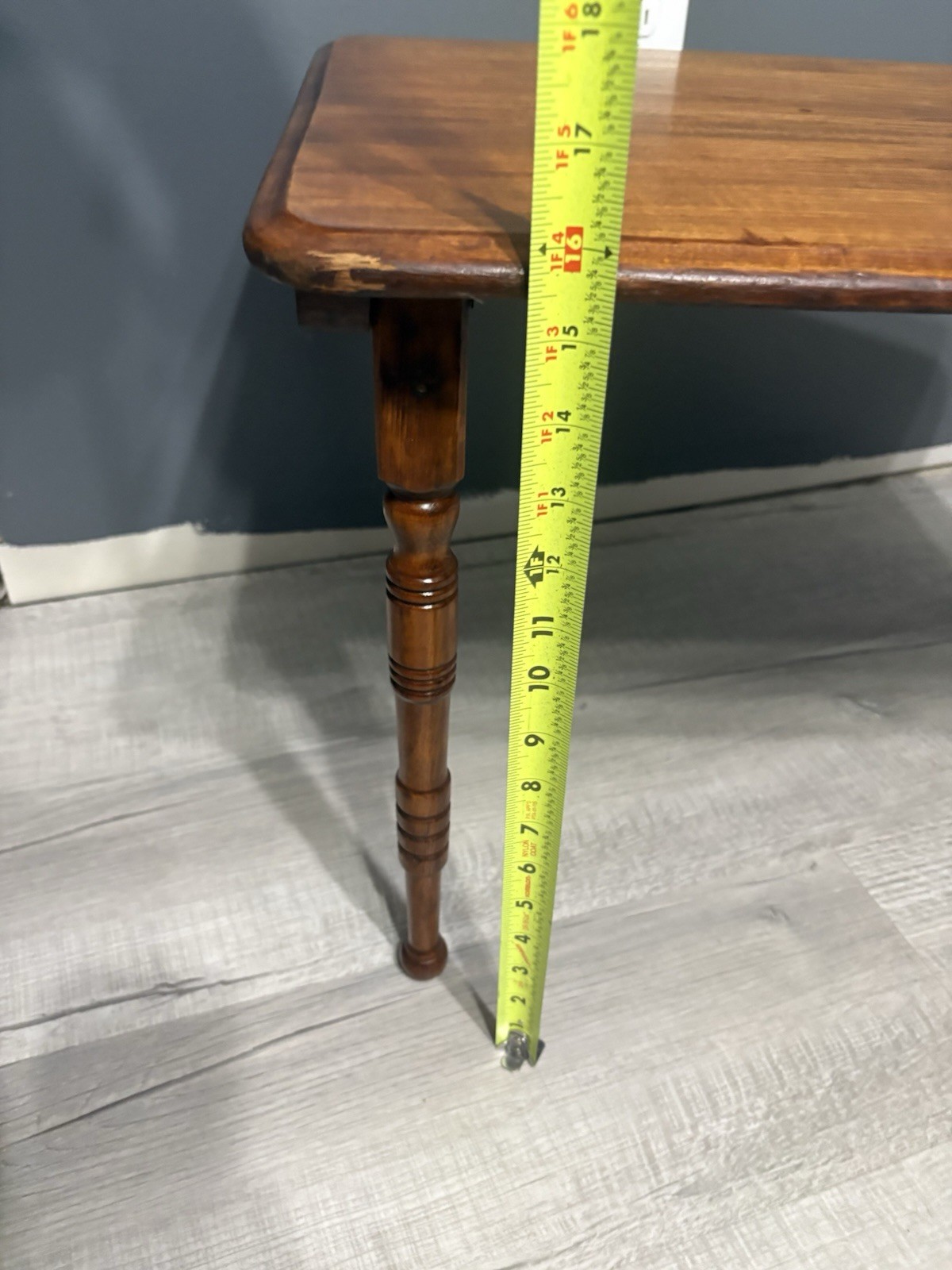 Antique Wood Childs Folding Table 24” X 16” & 16” High Solid Nice Table