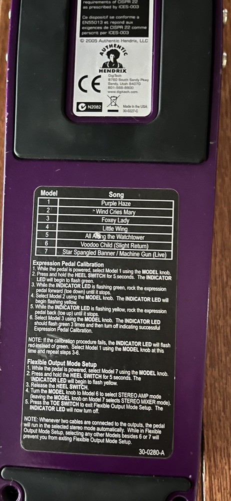 DigiTech Jimi Hendrix Experience Multi-Effects Guitar Pedal Purple w/ Bag