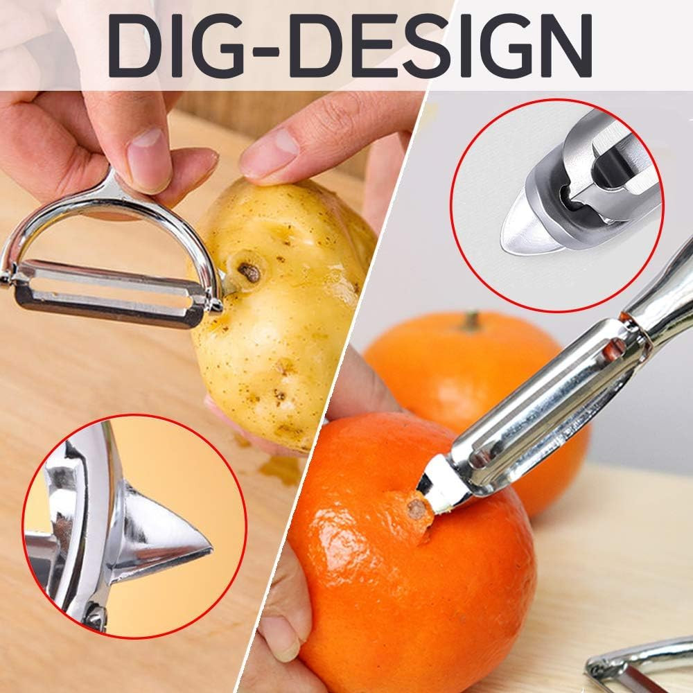 Vegetable Peeler, Potato Peelers for Kitchen Stainless Steel Multi-Function Set