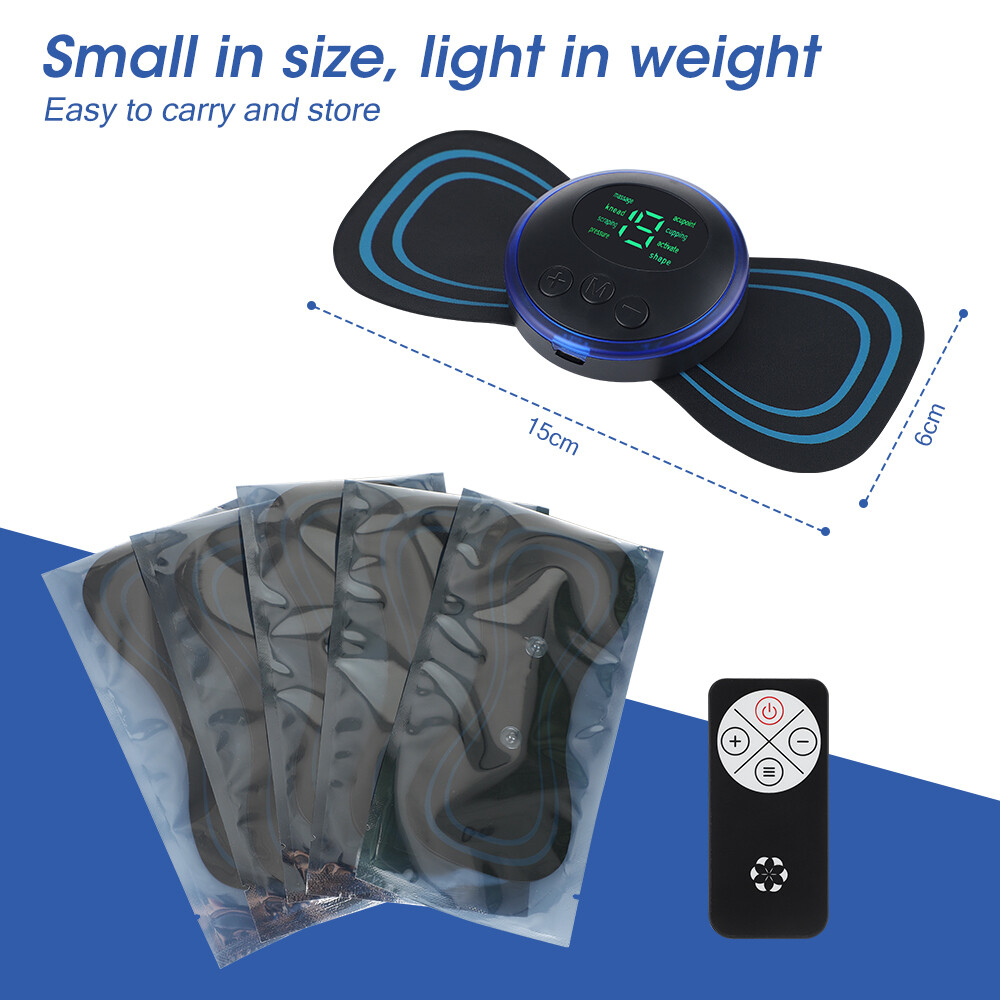 5PCS Portable Mini Electric Neck Back Massager Patch Stimulator Cervical Massage