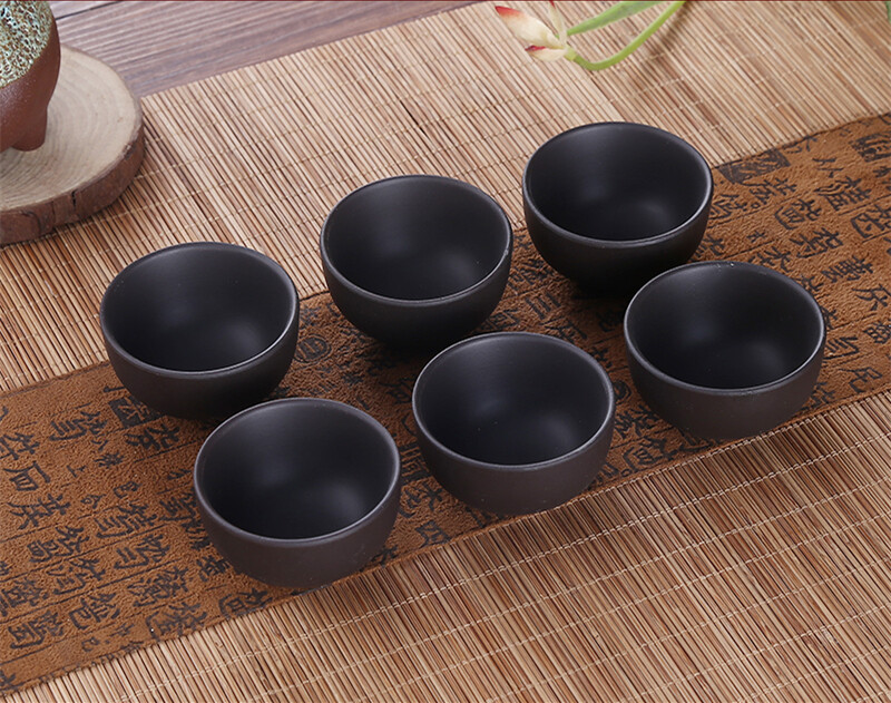 6pcs/lot Kungfu Tea Cup Puer Cups 25ml / 50ml Chinese Purple Clay Porcelain Cups
