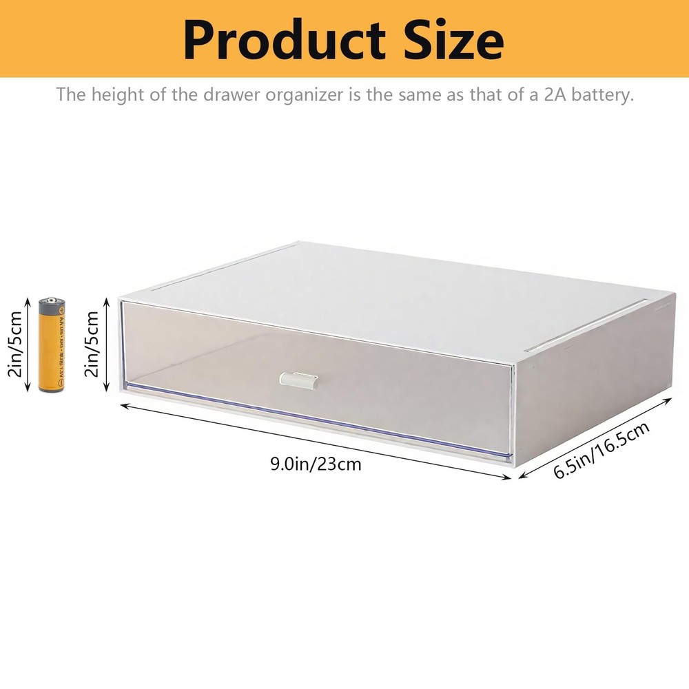 Desk Organizer with Drawers Stackable Storage Drawers, Plastic Compact Desk S...