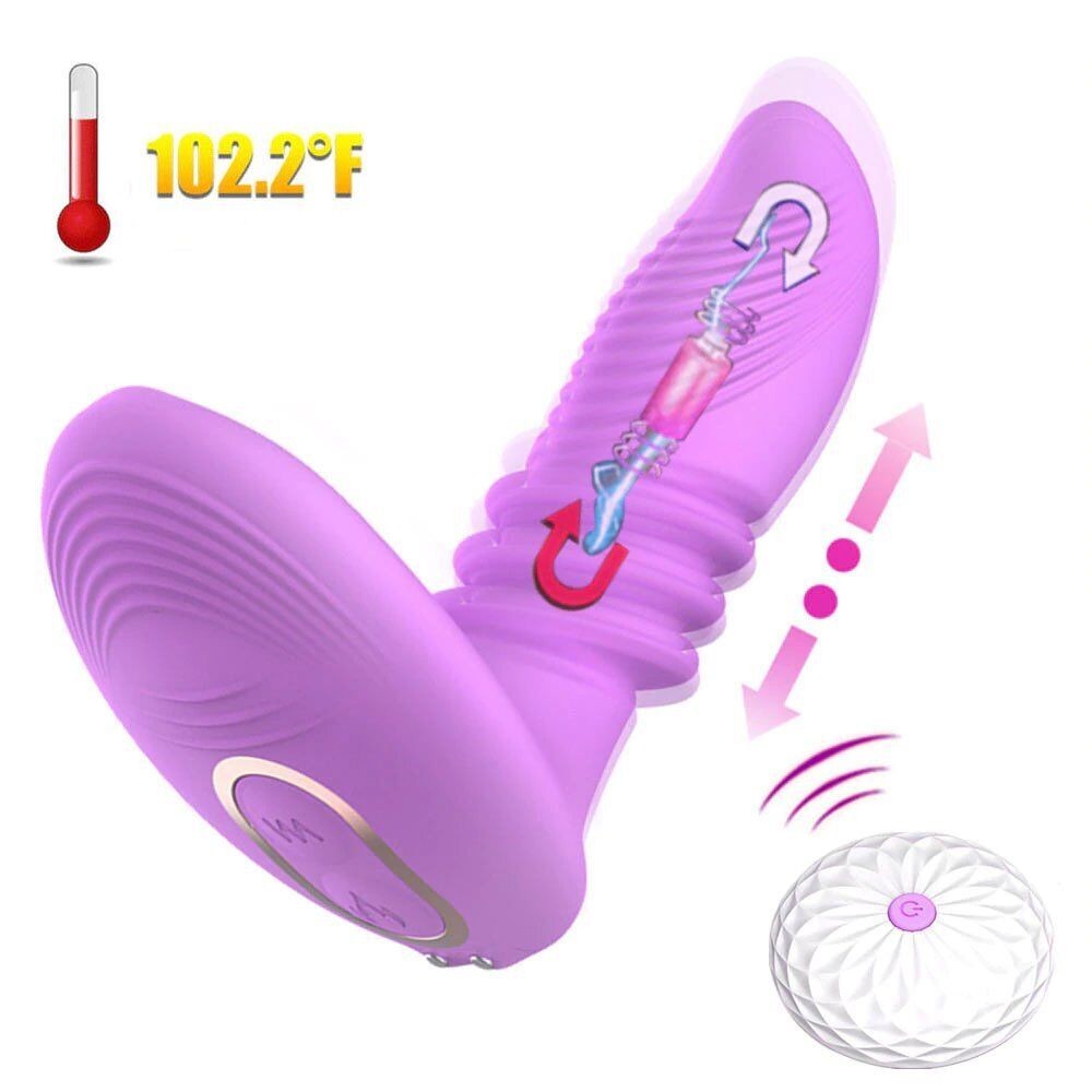 Wearable Remote Control Vibrating Thrusting Stroking Clit G-spot Vibrator Dildo