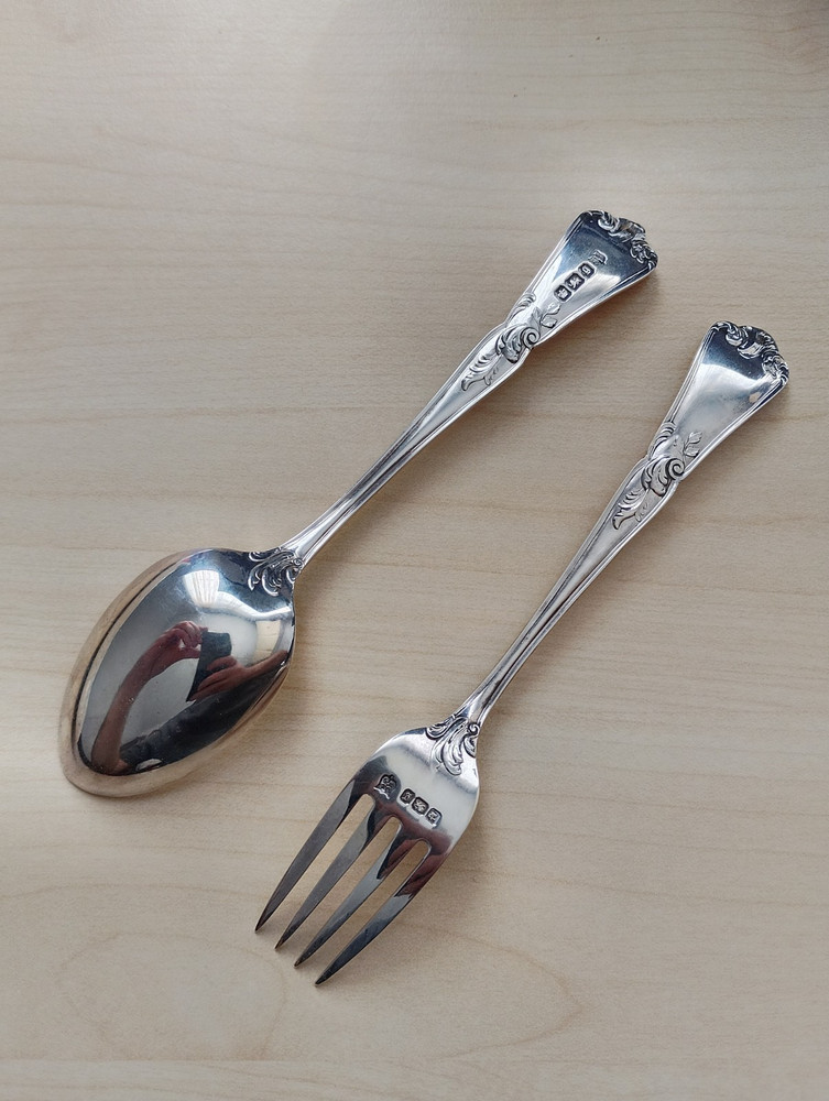 Victorian - Sterling Silver - Spoon and Fork Set - Sheffield 1899