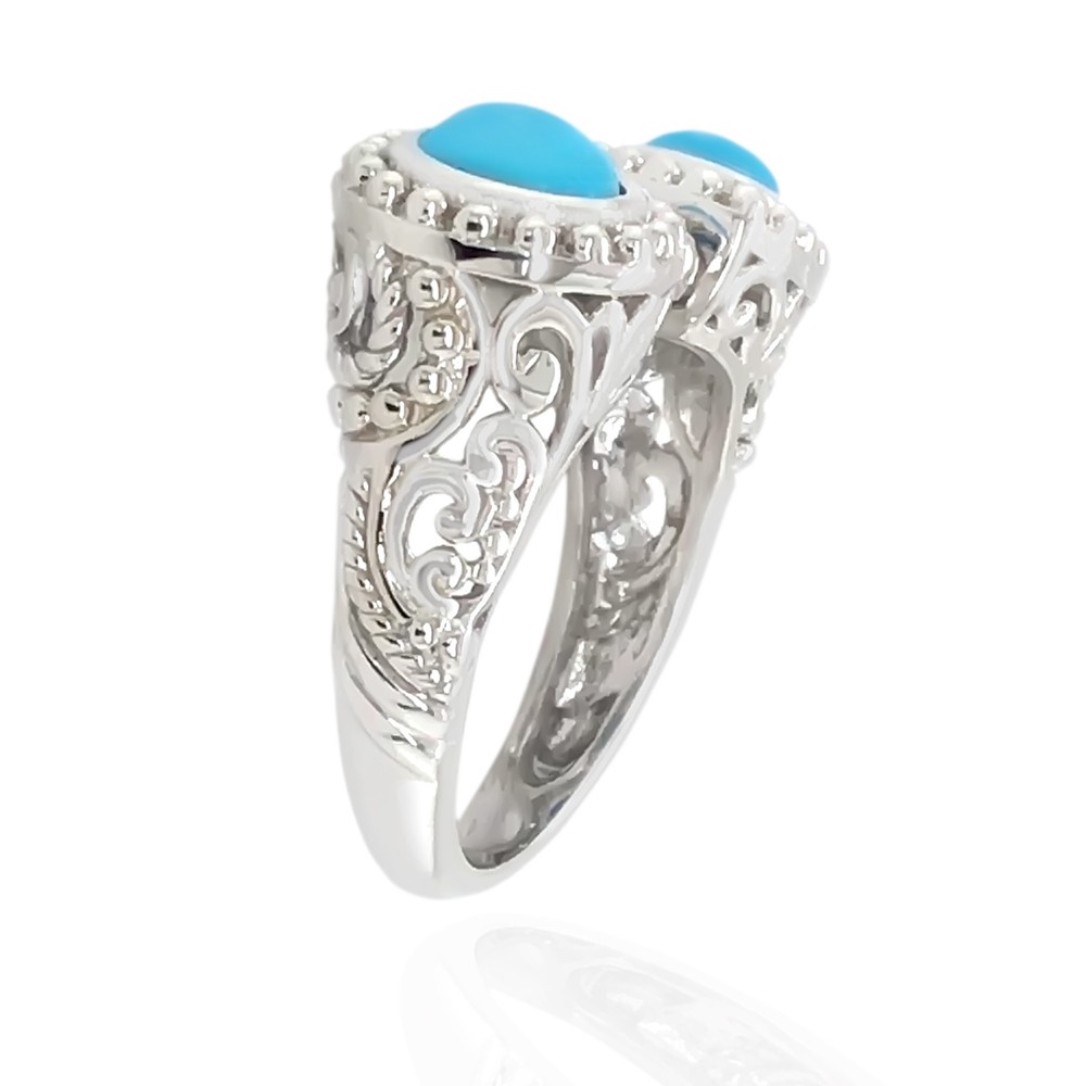 Sleeping Beauty Turquoise Oval Ring Gold Tone Men Bold Statement Ring