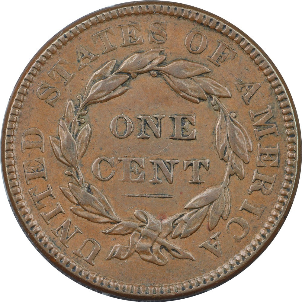 1836 N-7 Coronet Large Cent R4 DWMD Collection EF+ net EF
