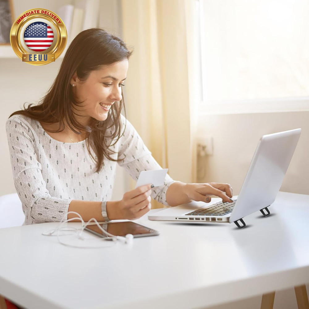 2Pcs Portable Keyboard Riser, Self-Adhesive Mini Laptop Stand Invisible Computer