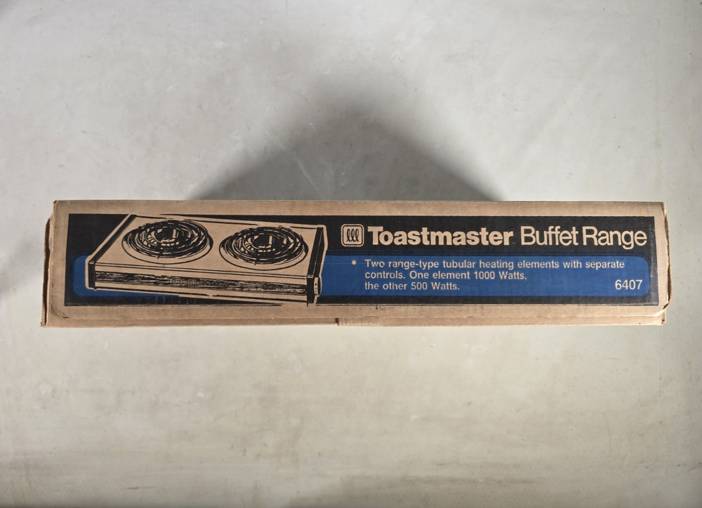 VTG TOASTMASTER MODEL 6407 DOUBLE BURNER BUFFET RANGE NOS
